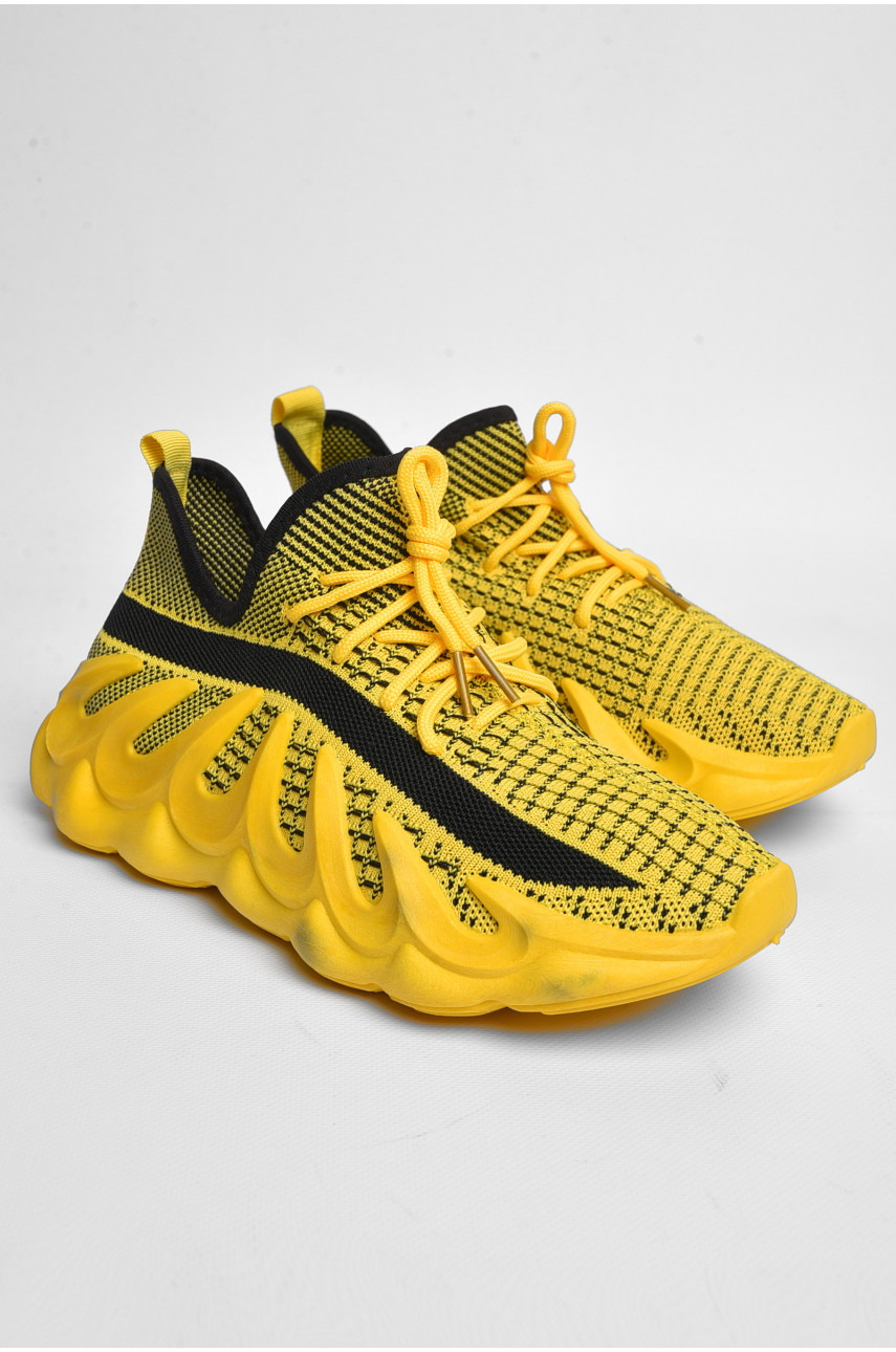 Кросівки чоловічі жовтого кольору на шнурівці U339-5 184035