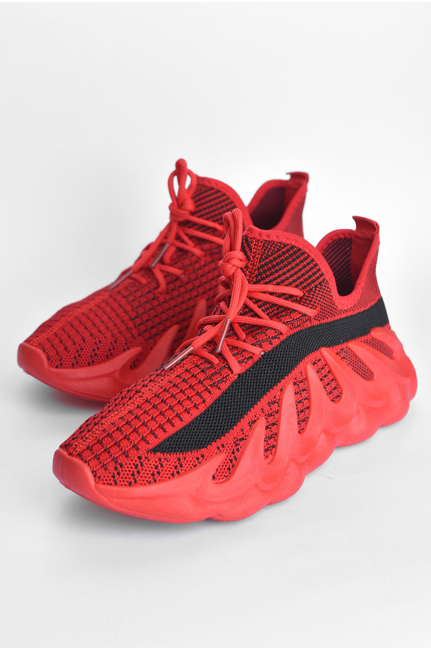 Кросівки чоловічі червоного кольору на шнурівці U339-4 184037