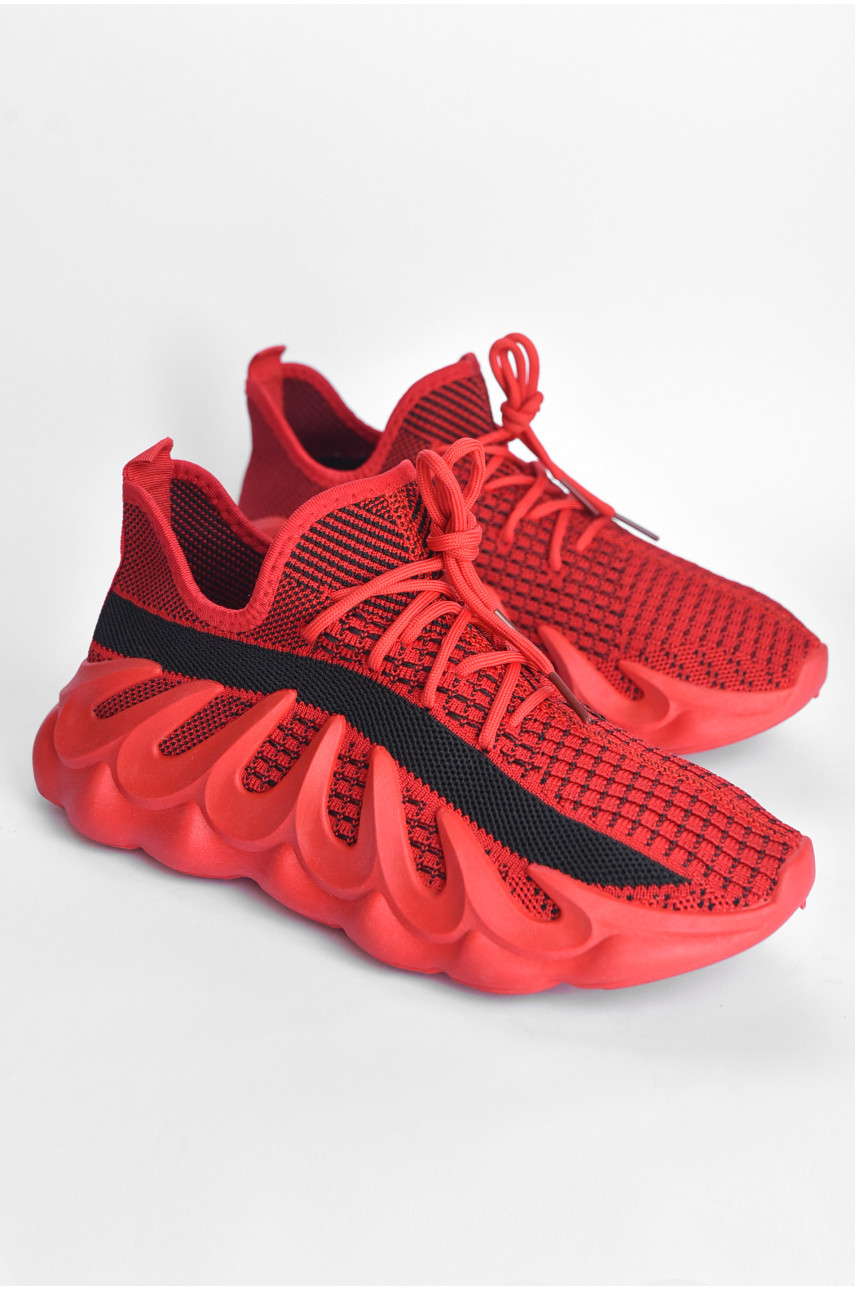 Кросівки чоловічі червоного кольору на шнурівці U339-4 184037