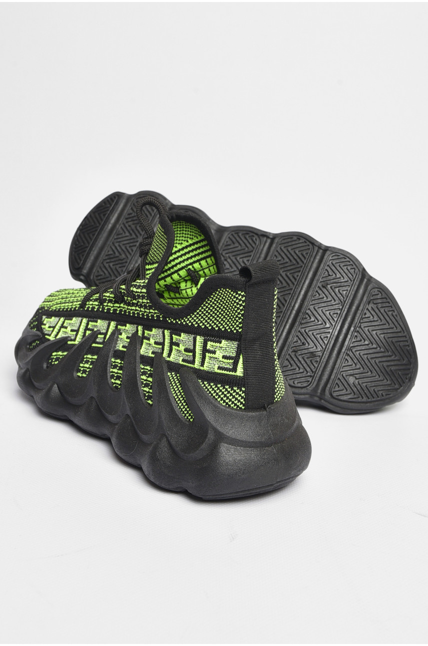 Кроссовки мужские черно-салатового цвета на шнуровке U340-3 184039 Кроссовки мужские черно-салатового цвета на шнуровке U340-3 184039