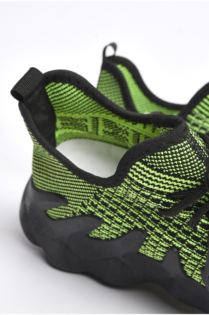 Кроссовки мужские черно-салатового цвета на шнуровке U340-3 184039 Кроссовки мужские черно-салатового цвета на шнуровке U340-3 184039