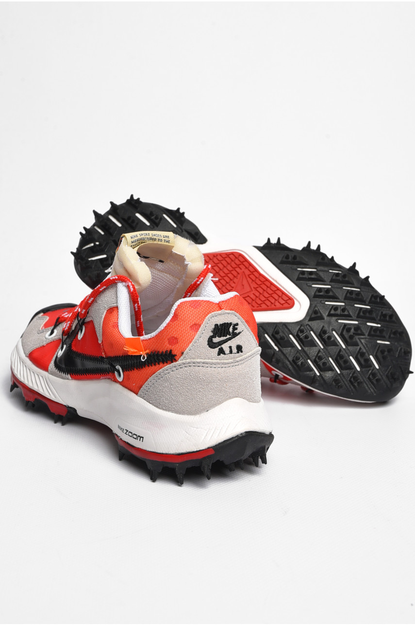 Бутсы подростковые для мальчика серого цвета с красной вставкой в960-2 184042