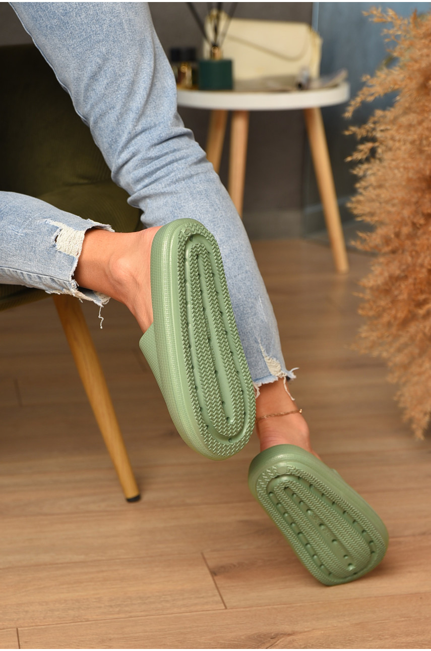 Шльопанці піна жіночі зеленого кольору 067 184054