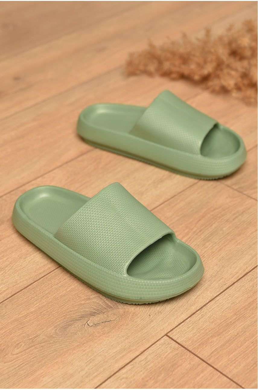 Шльопанці піна жіночі зеленого кольору 067 184054