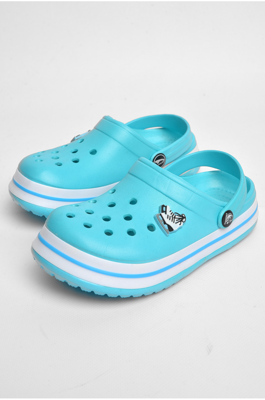 Кроксы детские для девочки голубого цвета 3001-327 184066