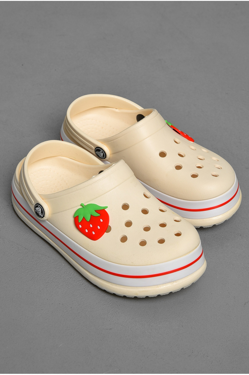 Кроксы детские для девочки молочного цвета 3102-327 184067