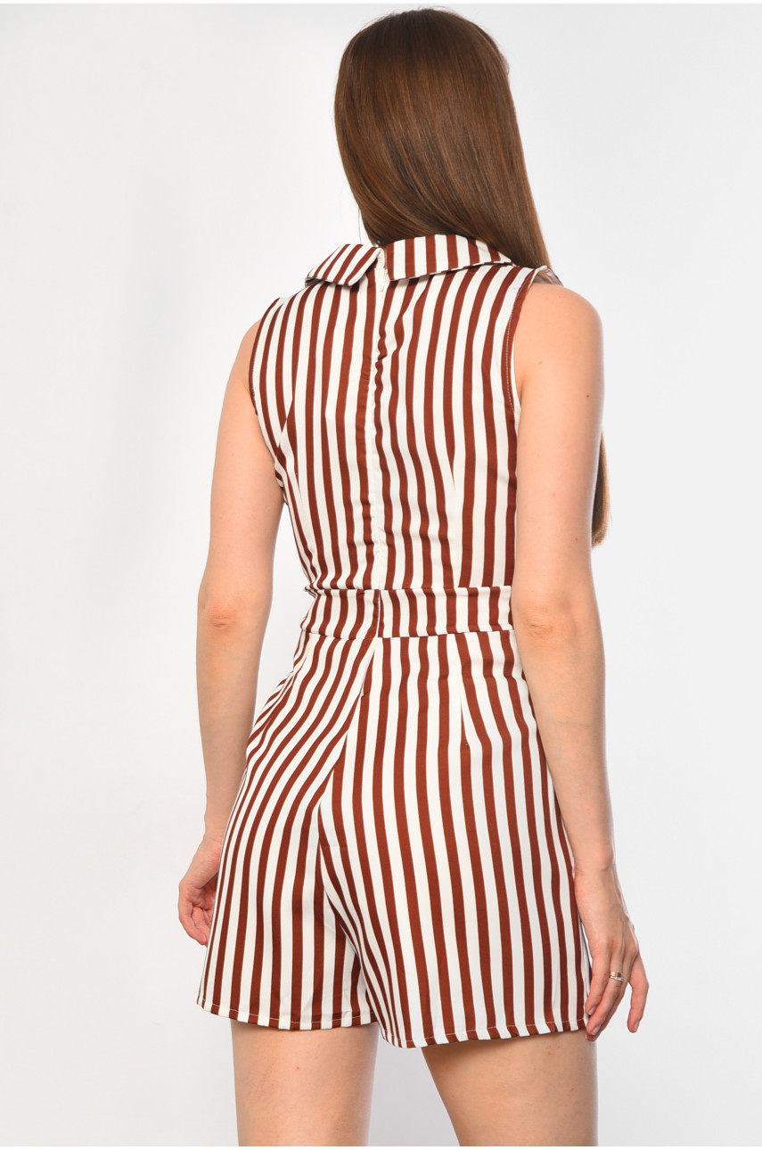 Комбинезон женский в полоску коричневого цвета 1919 184096 Комбинезон женский в полоску коричневого цвета 1919 184096