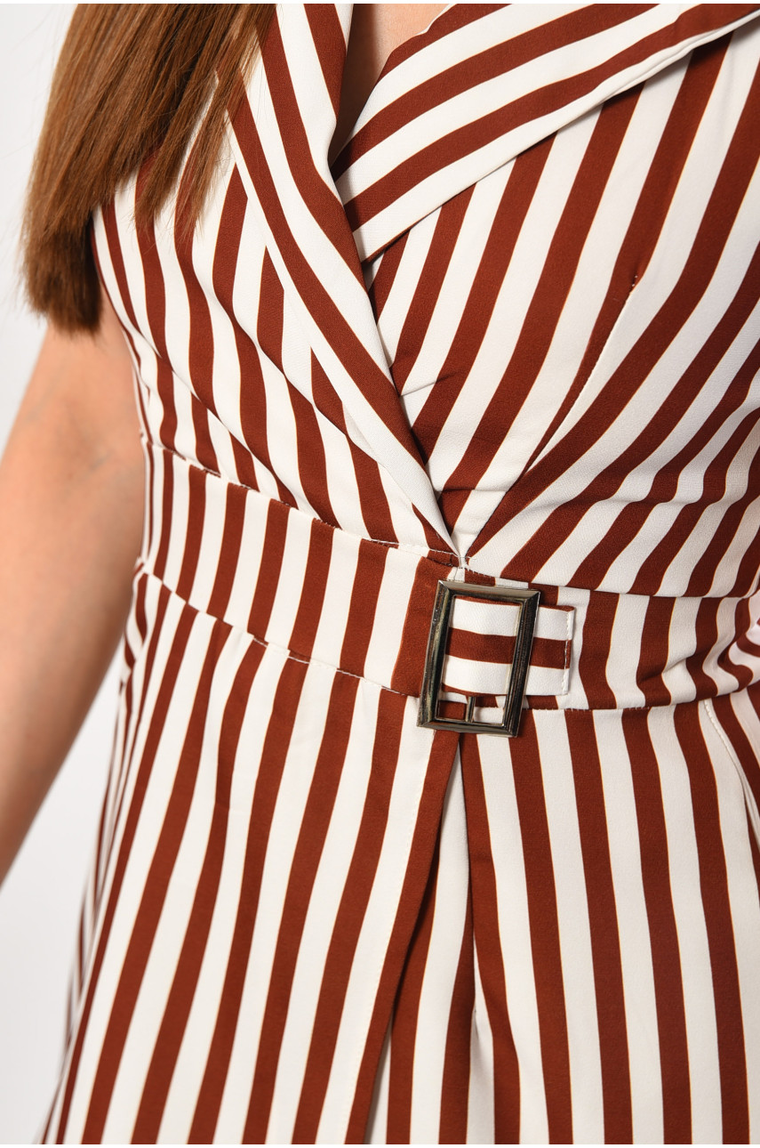 Комбинезон женский в полоску коричневого цвета 1919 184096 Комбинезон женский в полоску коричневого цвета 1919 184096