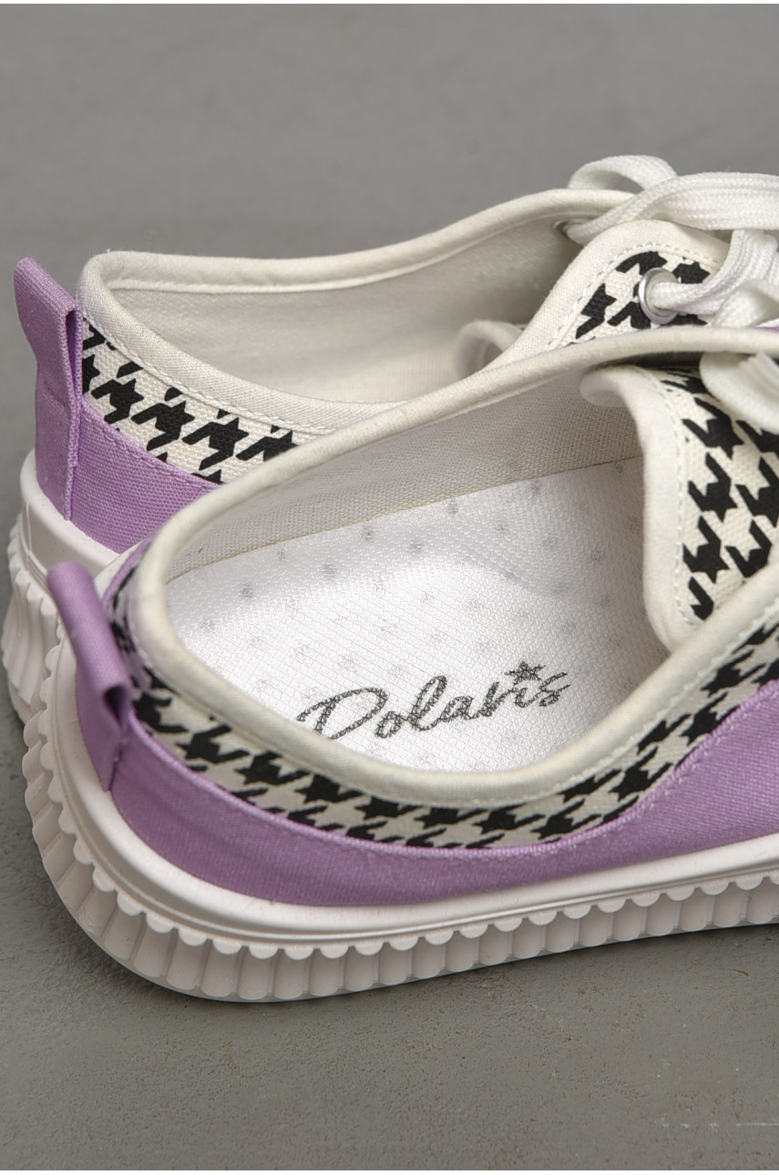 Кеди жіночі бежевого кольору на шнурівці текстиль 808-3 184107