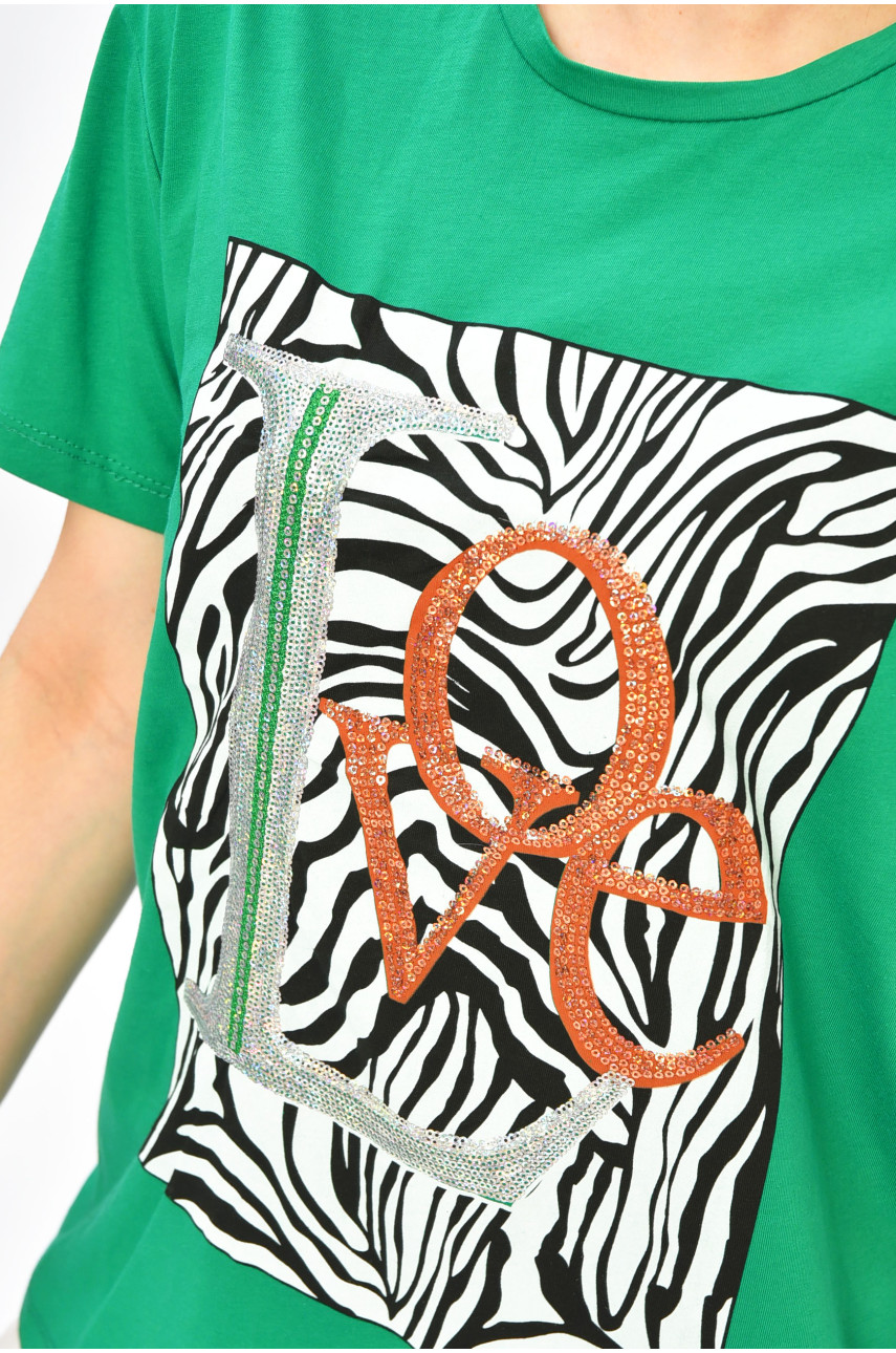 Футболка жіноча зеленого кольору 0041 184133