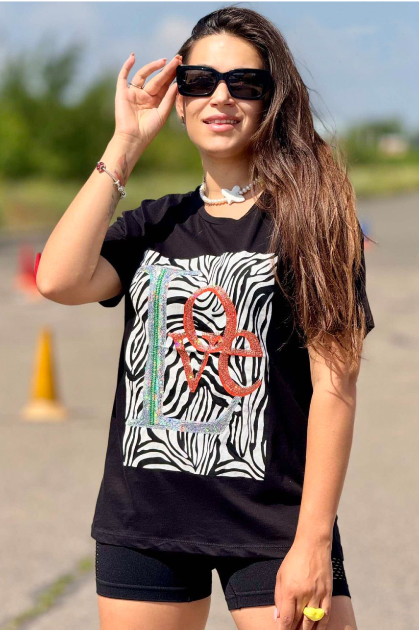 Футболка женская черного цвета 0041 184134 Футболка женская черного цвета 0041 184134