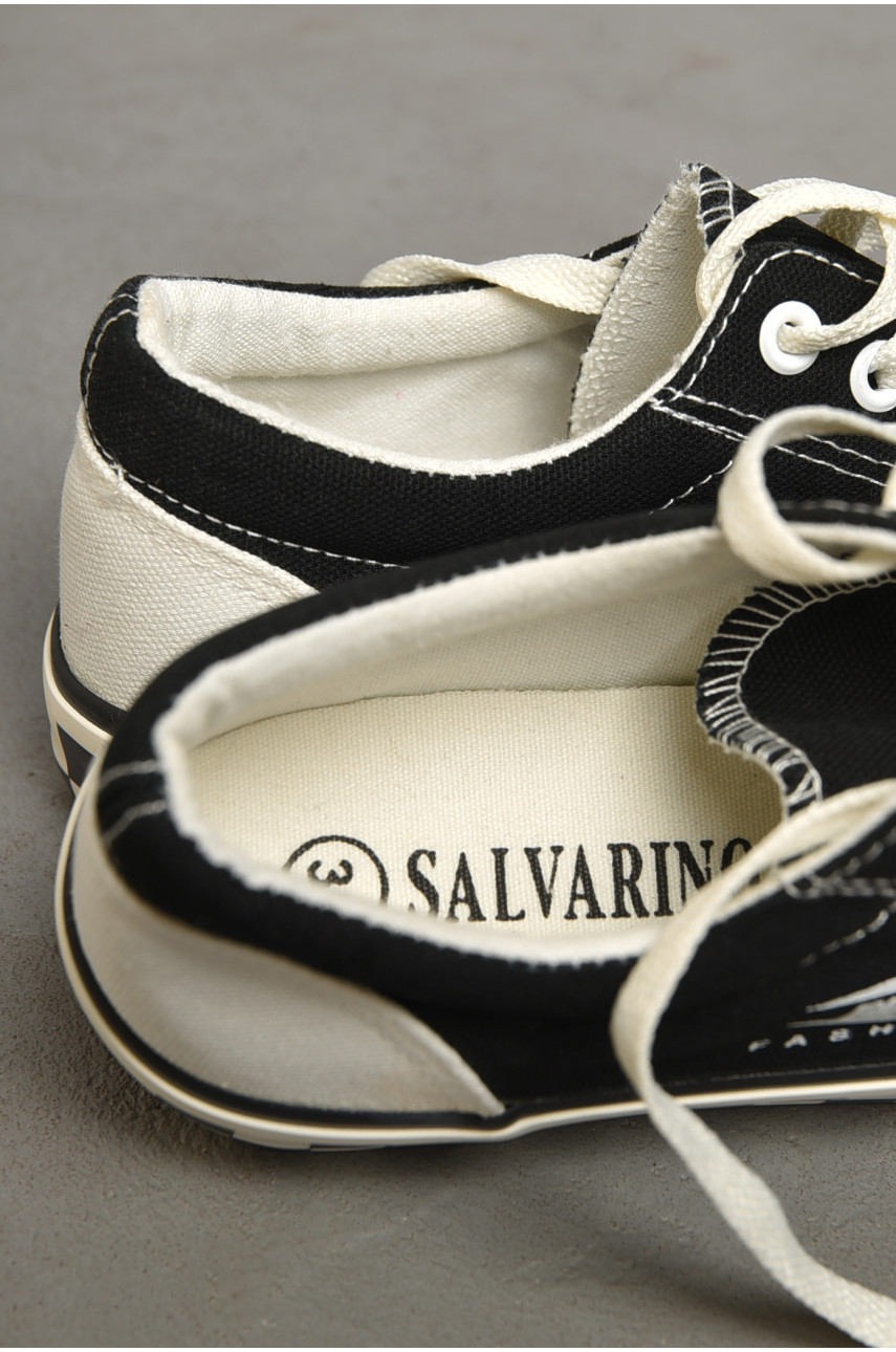 Кеды женские черного цвета на шнуровке текстиль к310 184225