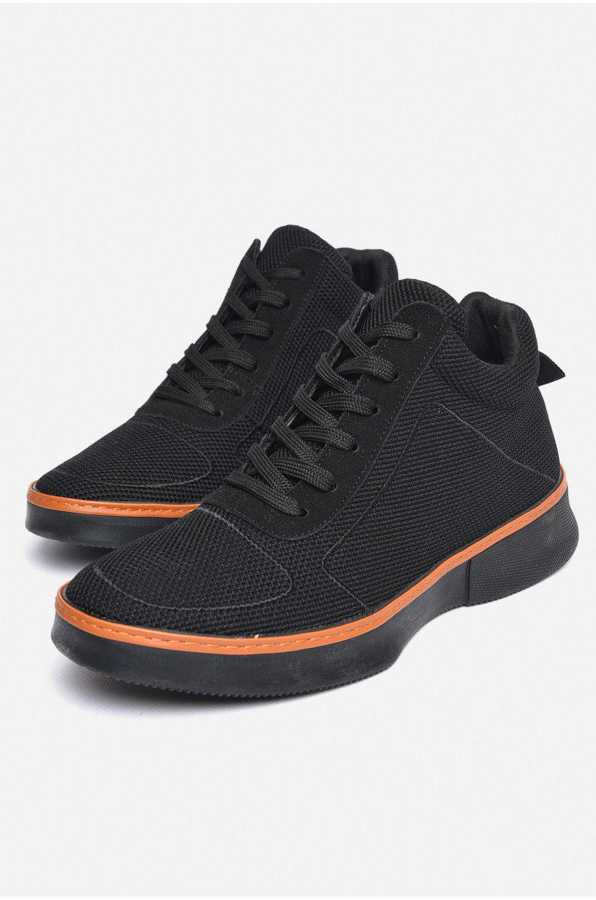 Ботинки мужские  демисезонные черного цвета 346 184245