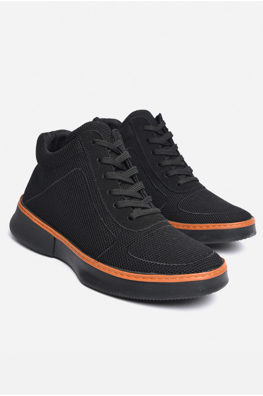 Ботинки мужские  демисезонные черного цвета 346 184245