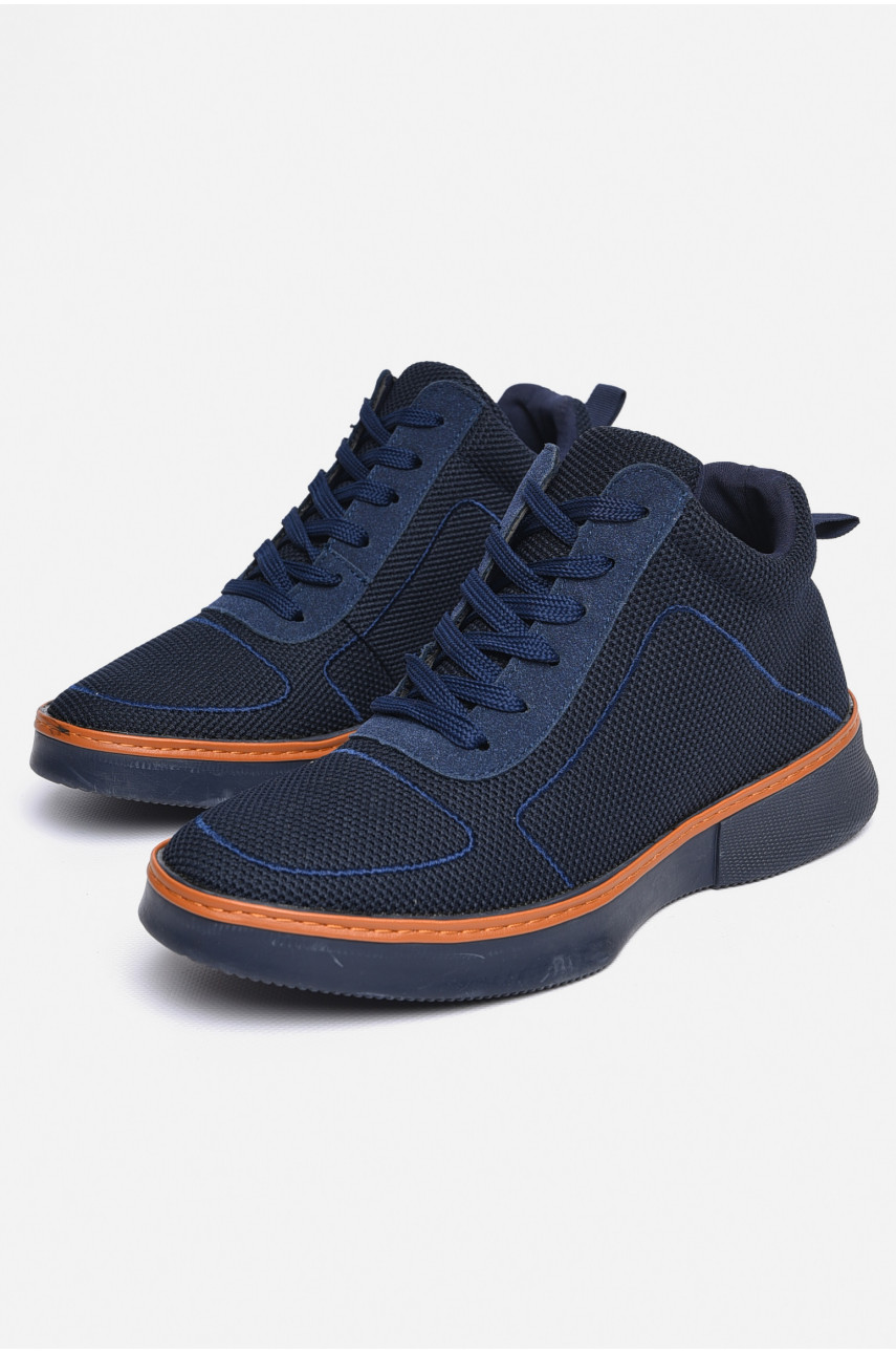 Ботинки мужские  демисезонные темно-синего цвета 346 184265