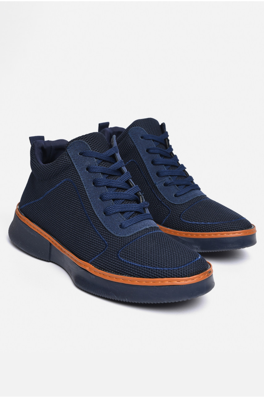 Ботинки мужские  демисезонные темно-синего цвета 346 184265