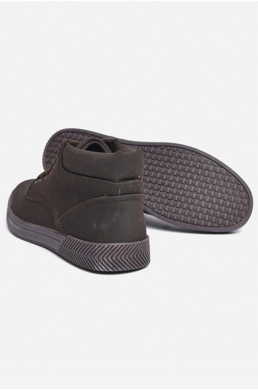 Черевики чоловічі демісезонні темно-коричневого кольору к29-307-1 184314