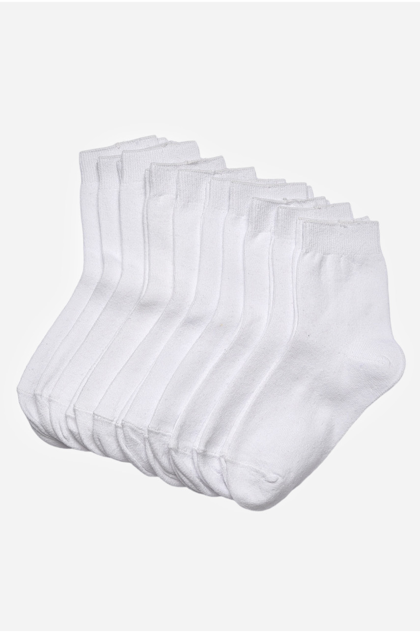 Набір жіночих демісезонних шкарпеток білого кольору 10 пар 184322