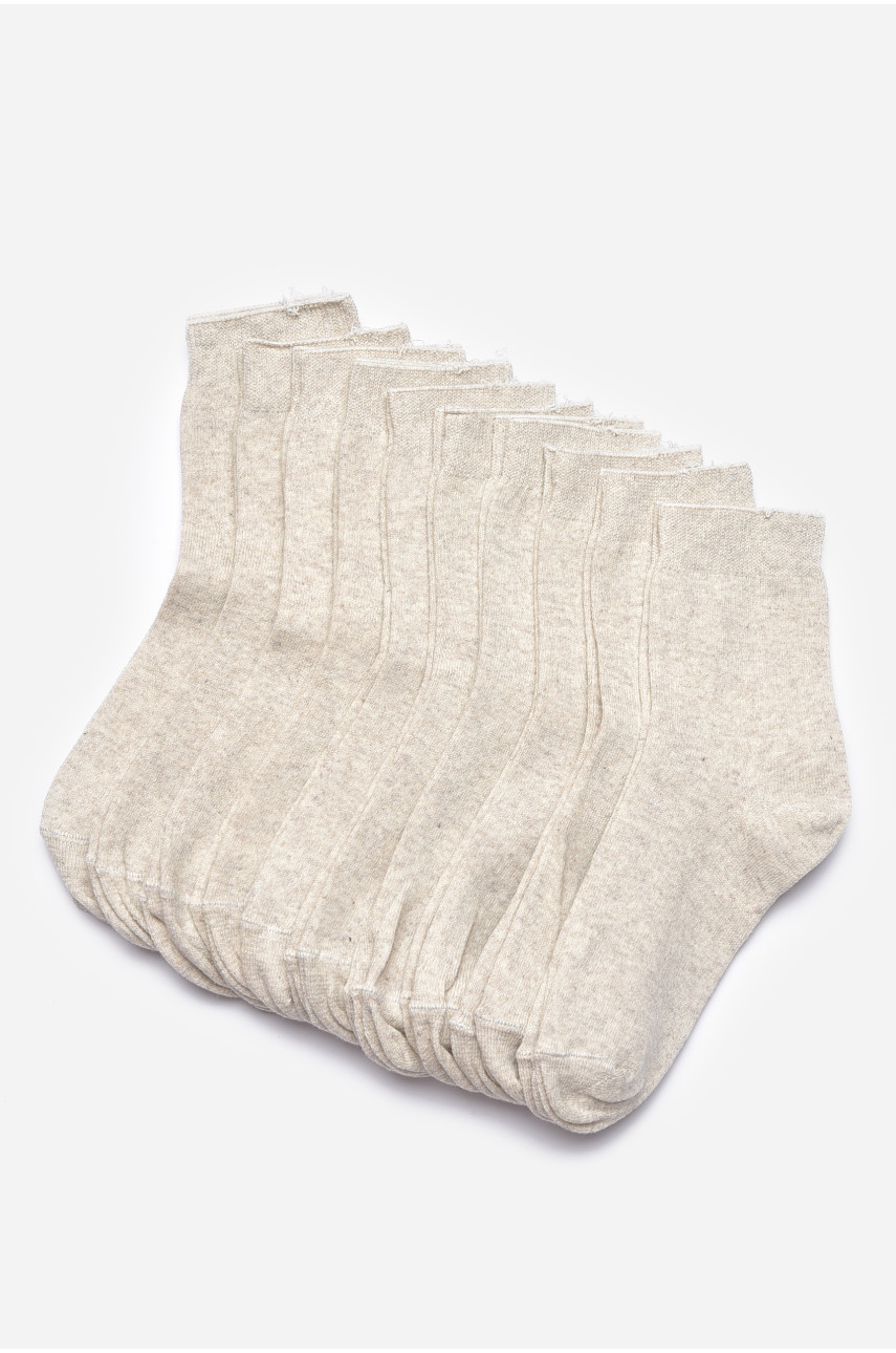 Набір шкарпеток чоловічих демісезонних бежевого кольору 10 пар 184324