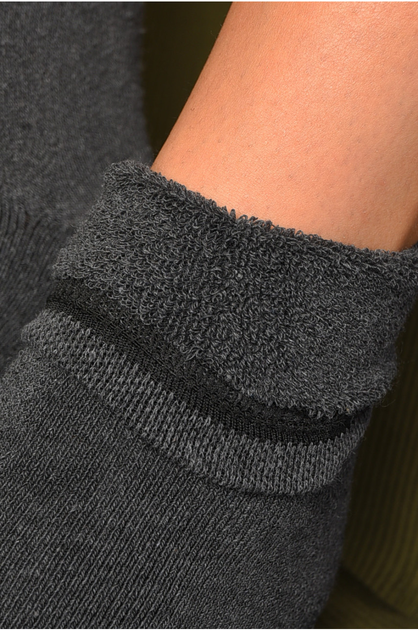 Шкарпетки жіночі махрові сірого кольору 184329