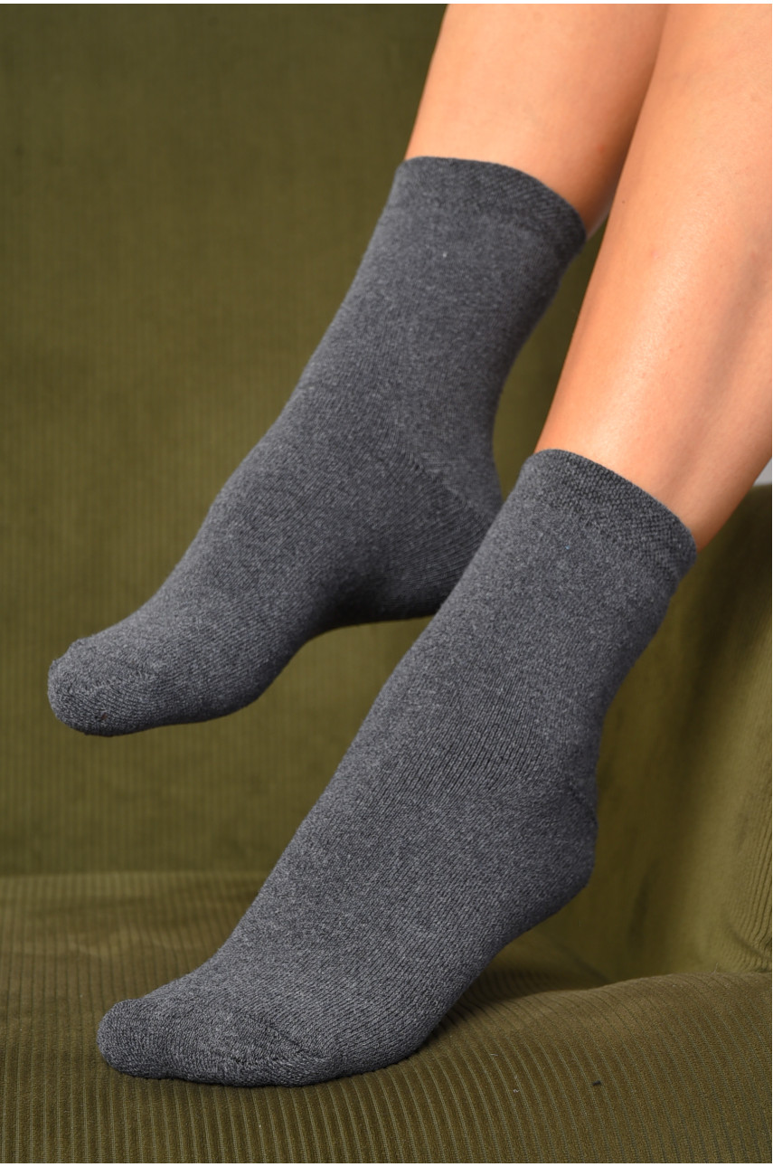 Носки женские махровые серого цвета 184332 Носки женские махровые серого цвета 184332