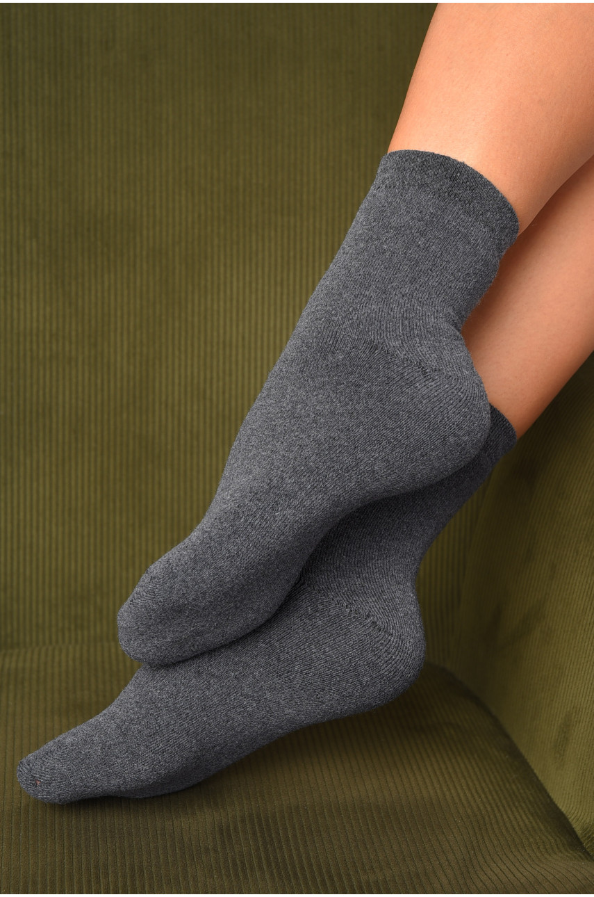 Носки женские махровые серого цвета 184332 Носки женские махровые серого цвета 184332