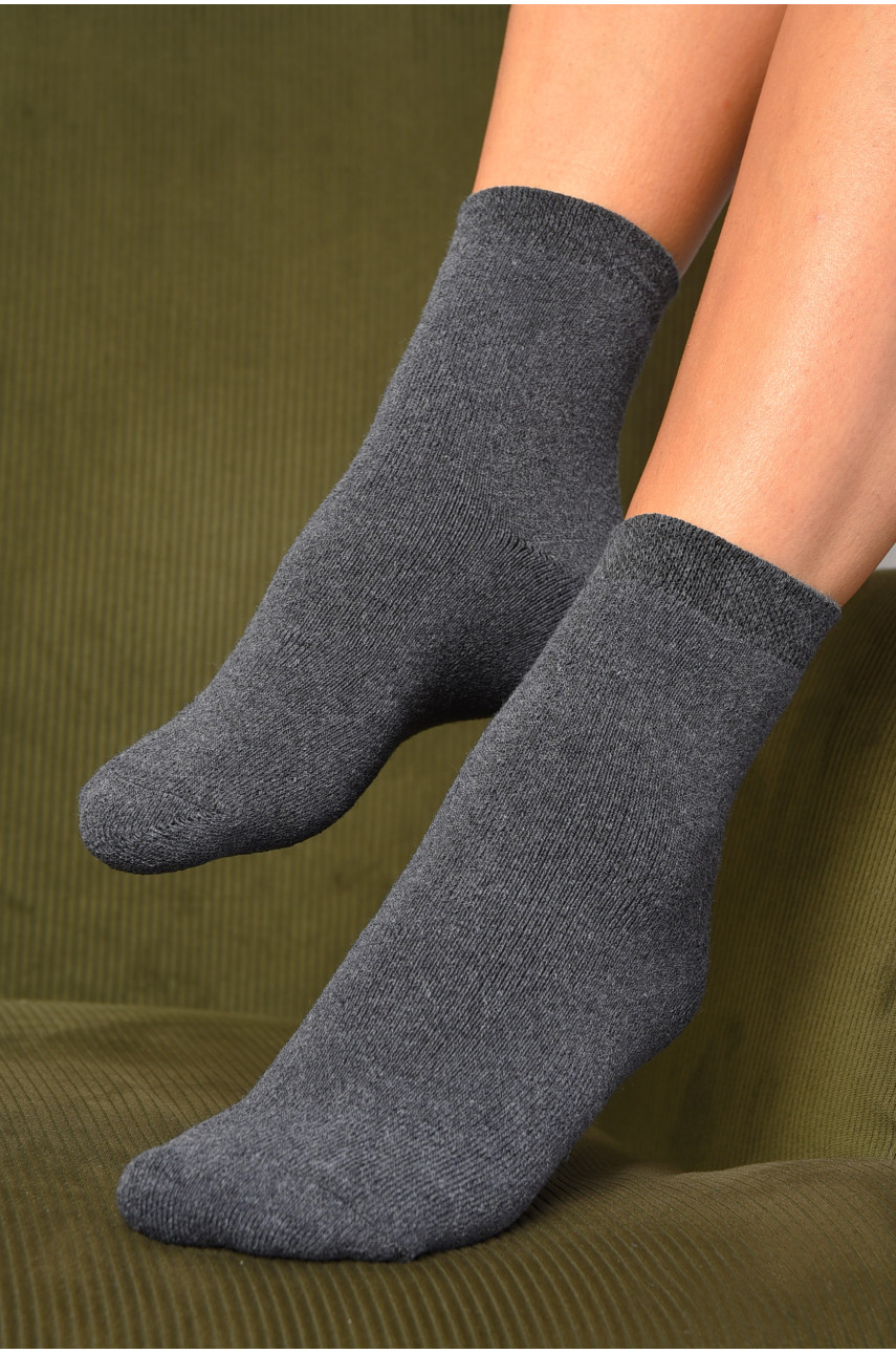 Носки женские махровые серого цвета 184333 Носки женские махровые серого цвета 184333