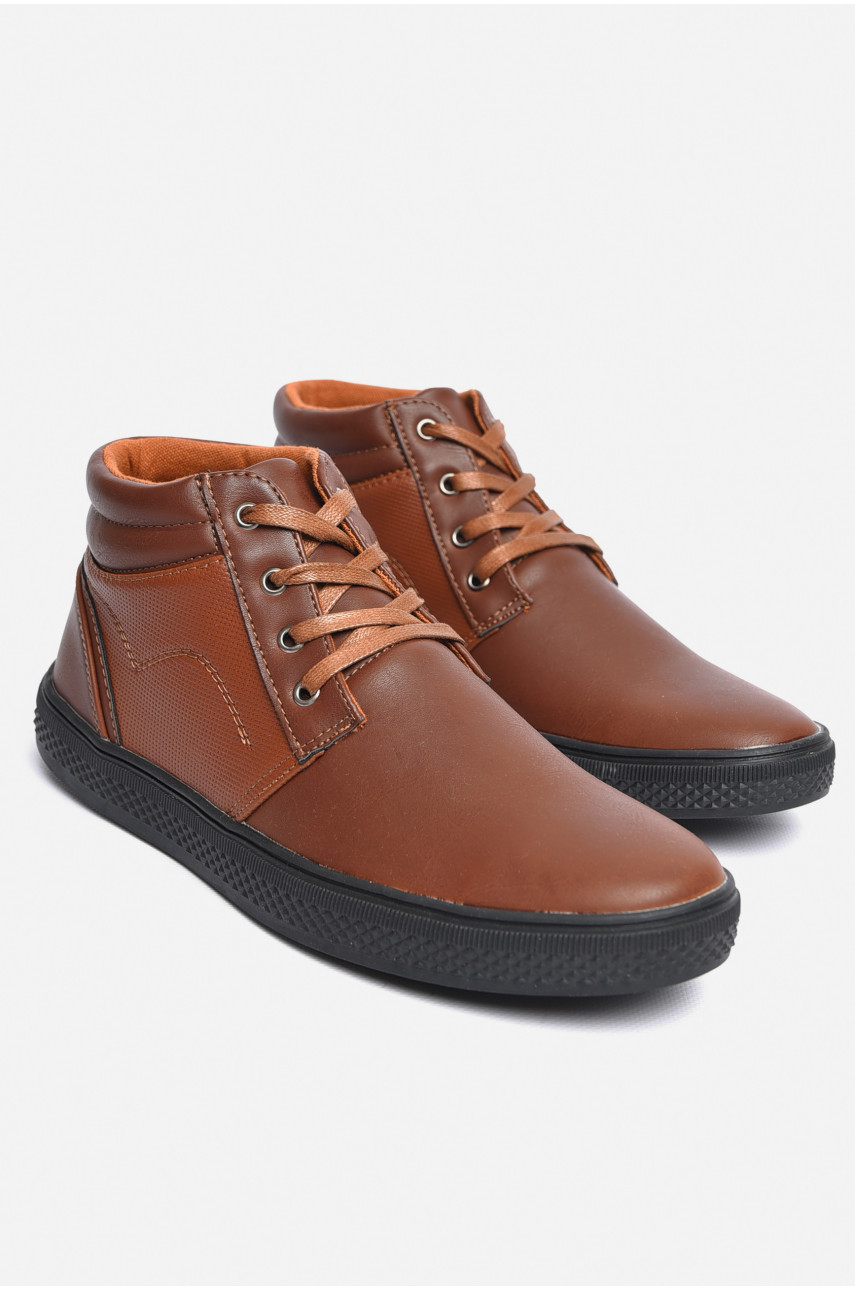 Ботинки мужские  демисезонные коричневого цвета 114-1 184341