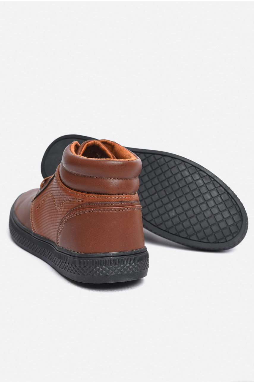 Ботинки мужские  демисезонные коричневого цвета 114-1 184341