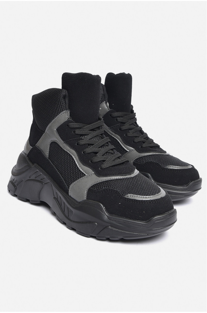 Ботинки мужские  демисезонные черного цвета 2249 184345