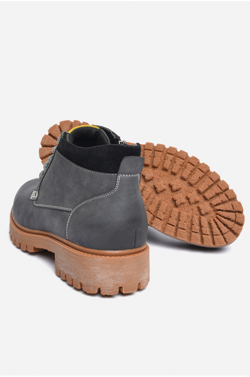 Ботинки мужские демисезонные серого цвета 0130-5 184348 Ботинки мужские демисезонные серого цвета 0130-5 184348