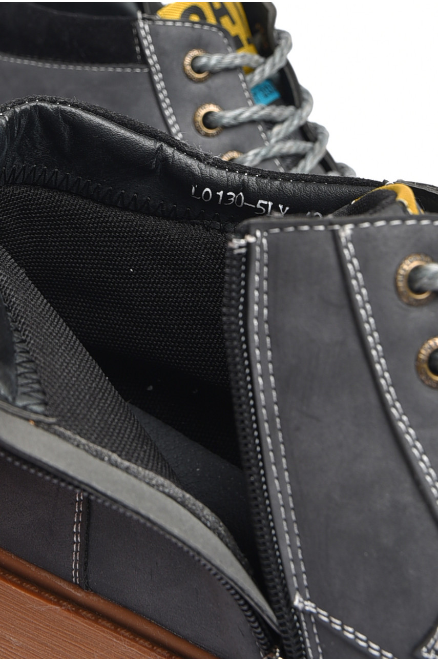 Ботинки мужские демисезонные серого цвета 0130-5 184348 Ботинки мужские демисезонные серого цвета 0130-5 184348