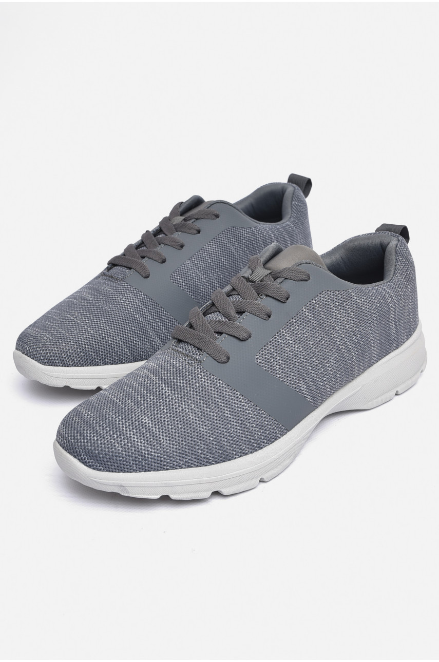 Кросівки чоловічі сірого кольору на шнурівці к17-3256 184362 Кросівки чоловічі сірого кольору на шнурівці к17-3256 184362