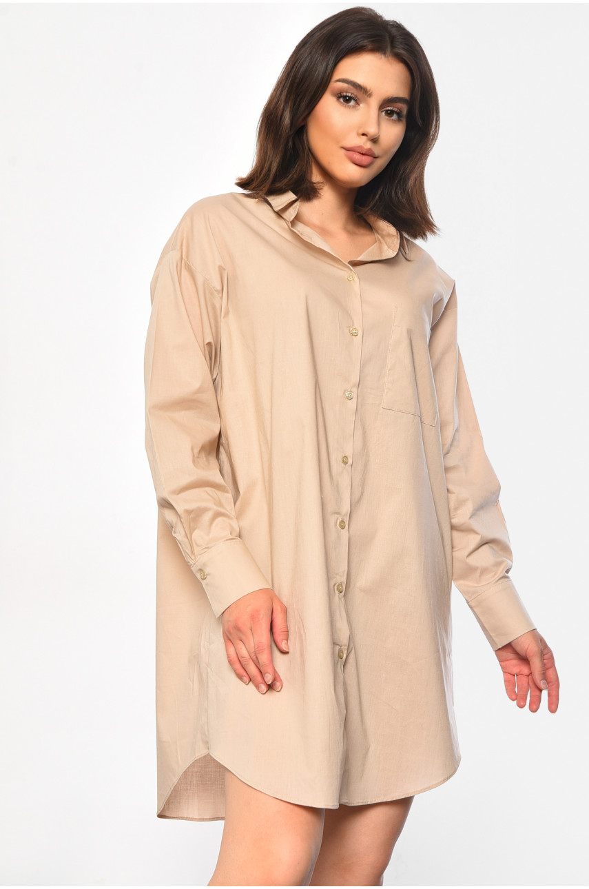 Платье-рубашка женское бежевого цвета 0423 184364 Платье-рубашка женское бежевого цвета 0423 184364