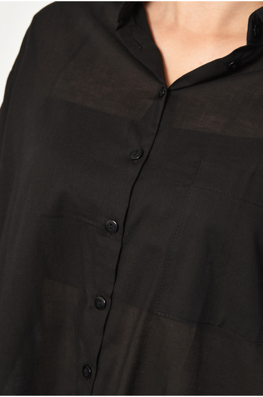 Платье-рубашка женское черного цвета 0423 184365