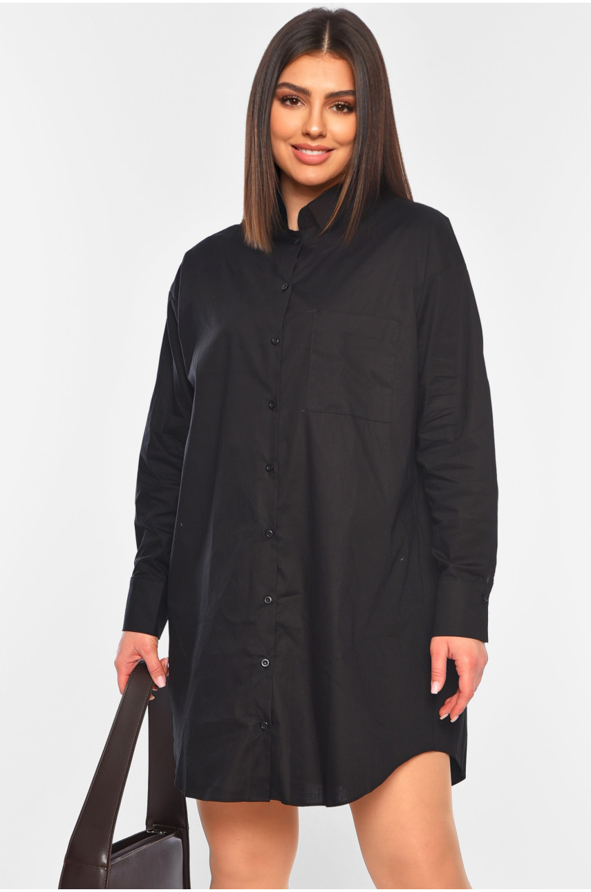 Платье-рубашка женское черного цвета 0423 184367