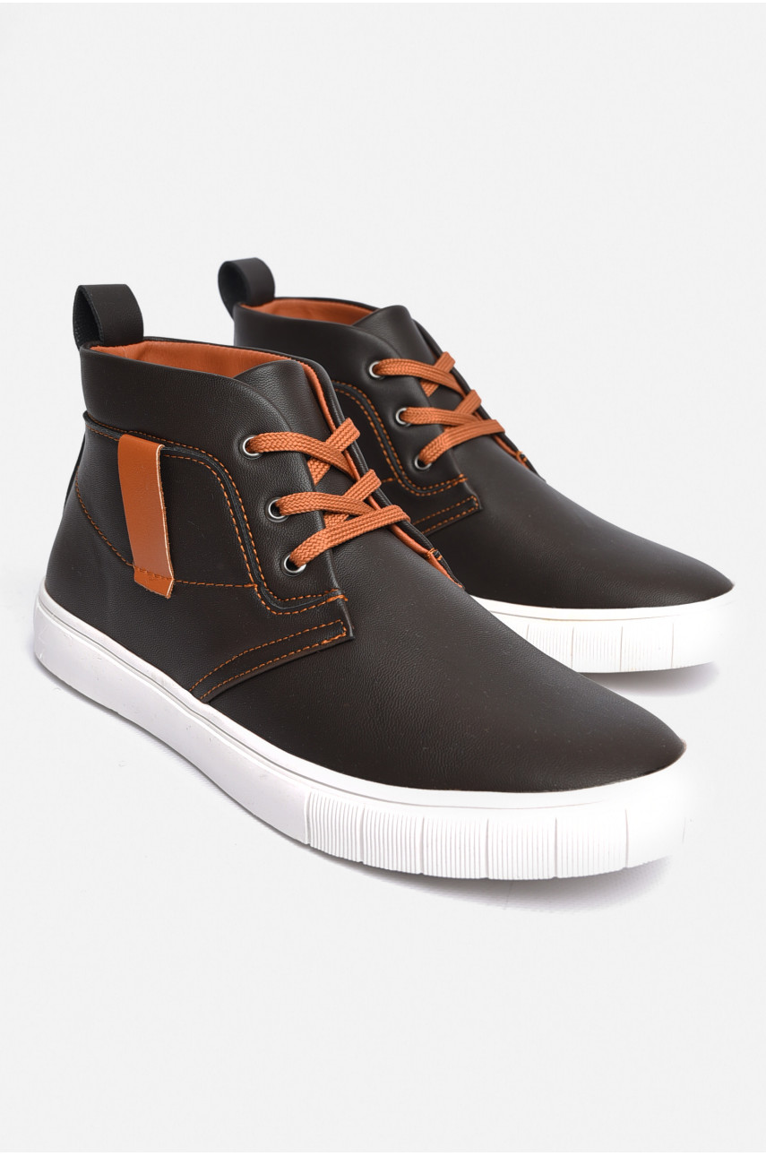 Ботинки мужские  демисезонные темно-коричневого цвета к29-285-1 184375