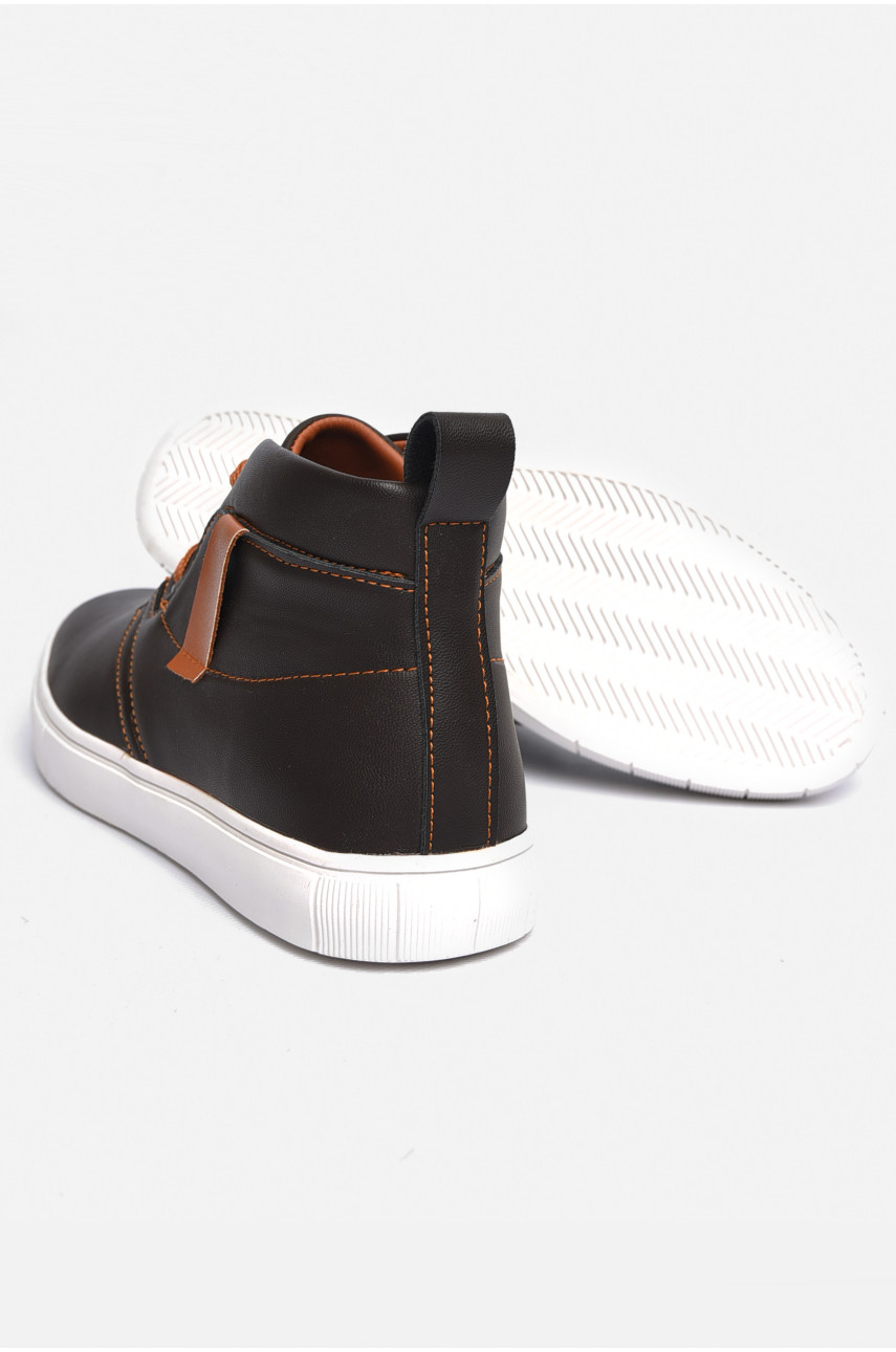 Черевики чоловічі демісезонні темно-коричневого кольору к29-285-1 184375