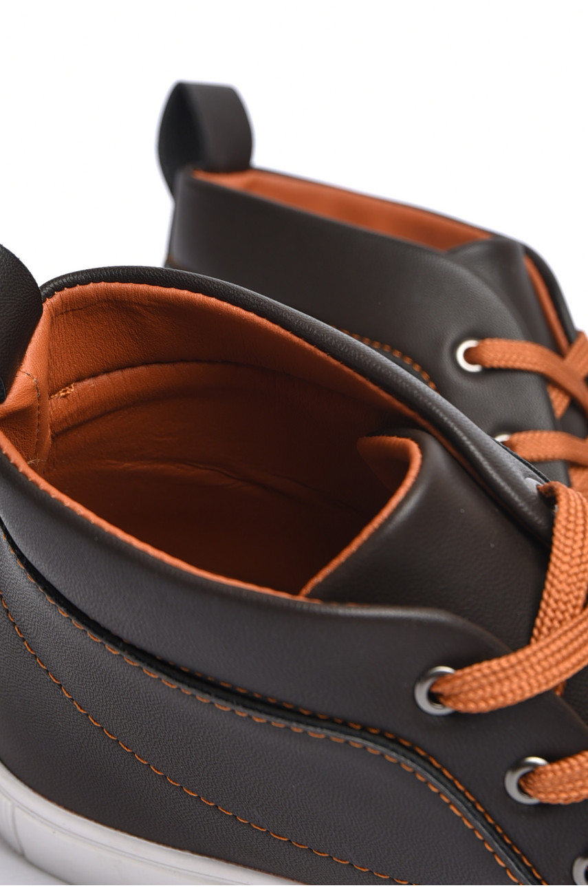 Черевики чоловічі демісезонні темно-коричневого кольору к29-285-1 184375