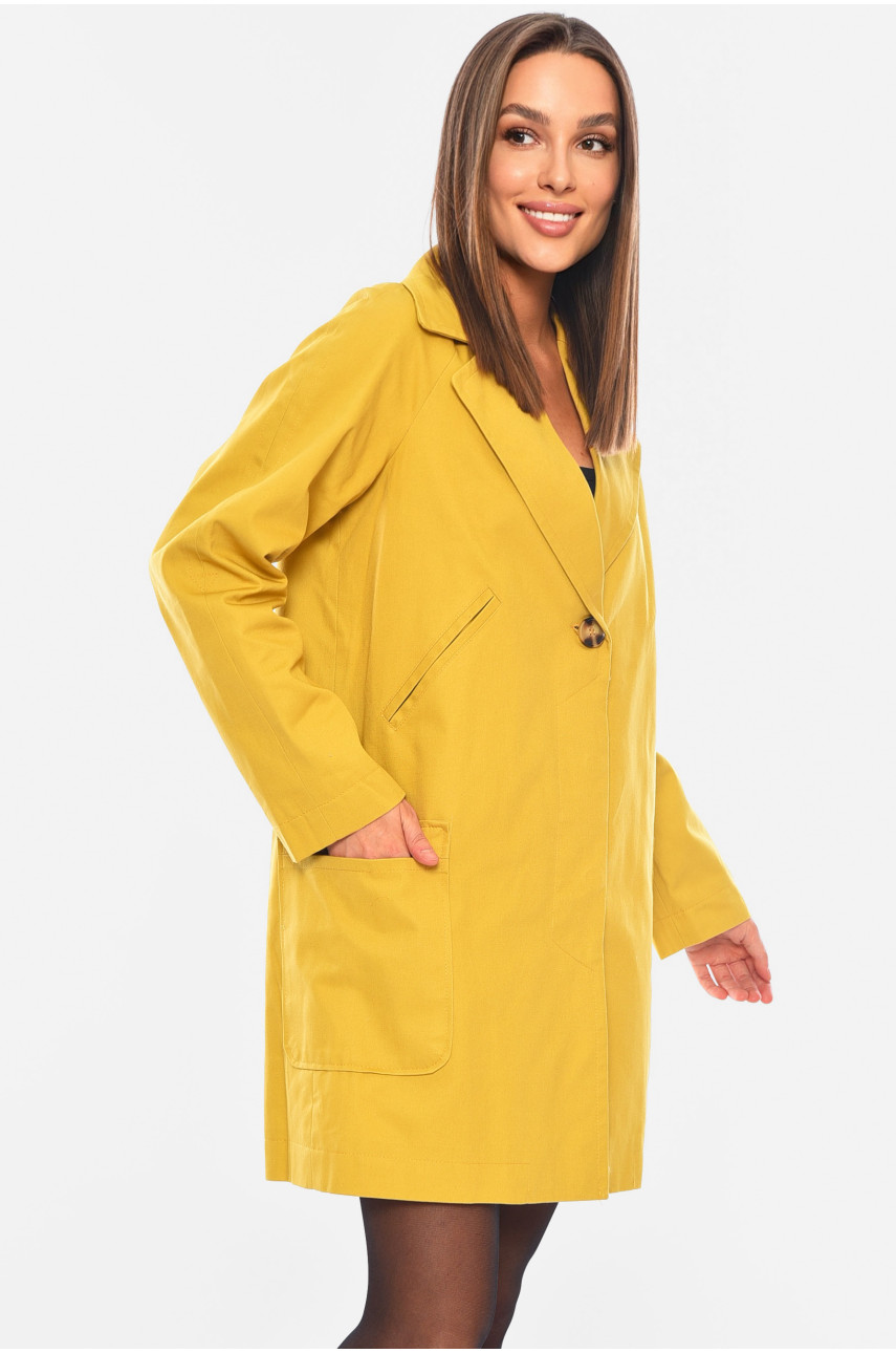 Пальто жіноче гірчичного кольору 0501 184426
