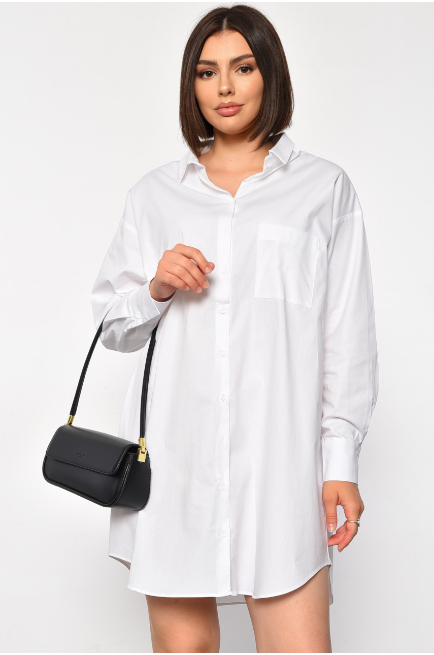 Сукня-сорочка жіноча білого кольору 0423 184444 Сукня-сорочка жіноча білого кольору 0423 184444