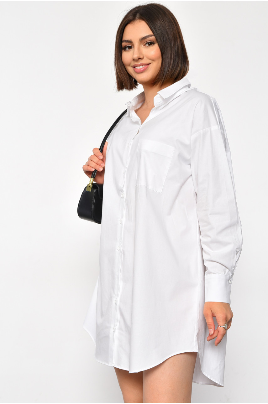 Сукня-сорочка жіноча білого кольору 0423 184444 Сукня-сорочка жіноча білого кольору 0423 184444