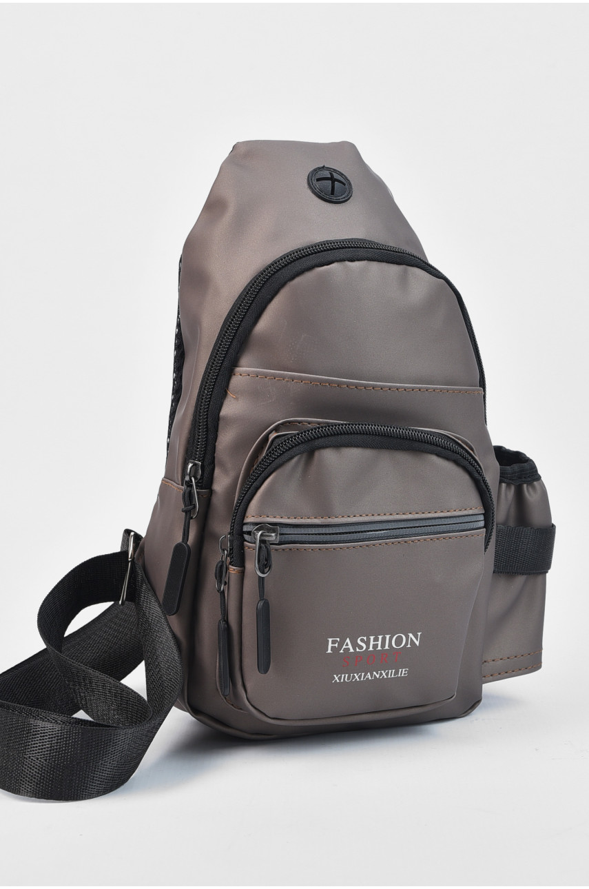 Сумка чоловіча через плече з екошкіри темно-бежевого кольору 534 184464 Сумка чоловіча через плече з екошкіри темно-бежевого кольору 534 184464