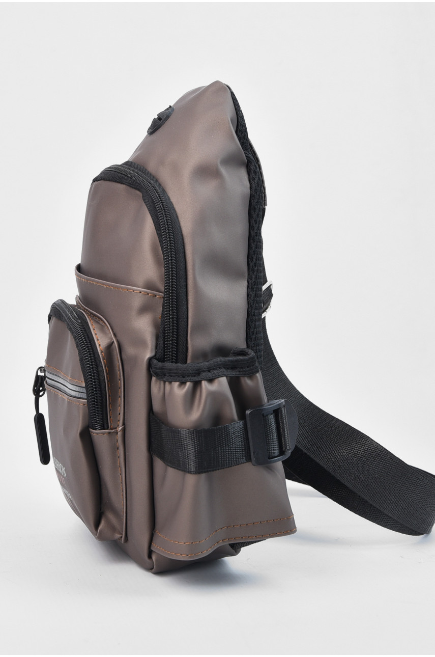 Сумка чоловіча через плече з екошкіри темно-бежевого кольору 534 184464 Сумка чоловіча через плече з екошкіри темно-бежевого кольору 534 184464