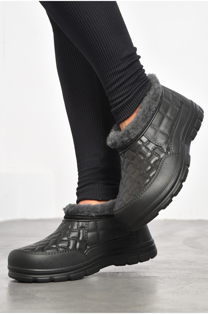 Галоши женские на меху черного цвета L5 184475