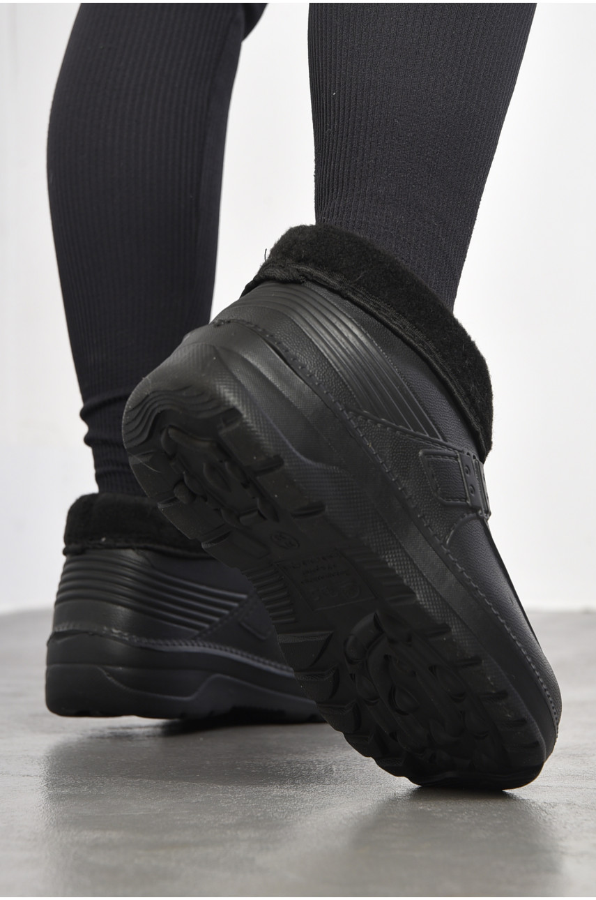 Галоши женские на меху черного цвета ГП-29 184476