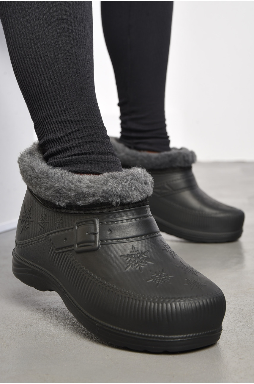 Галоши женские на меху черного цвета А31 184477