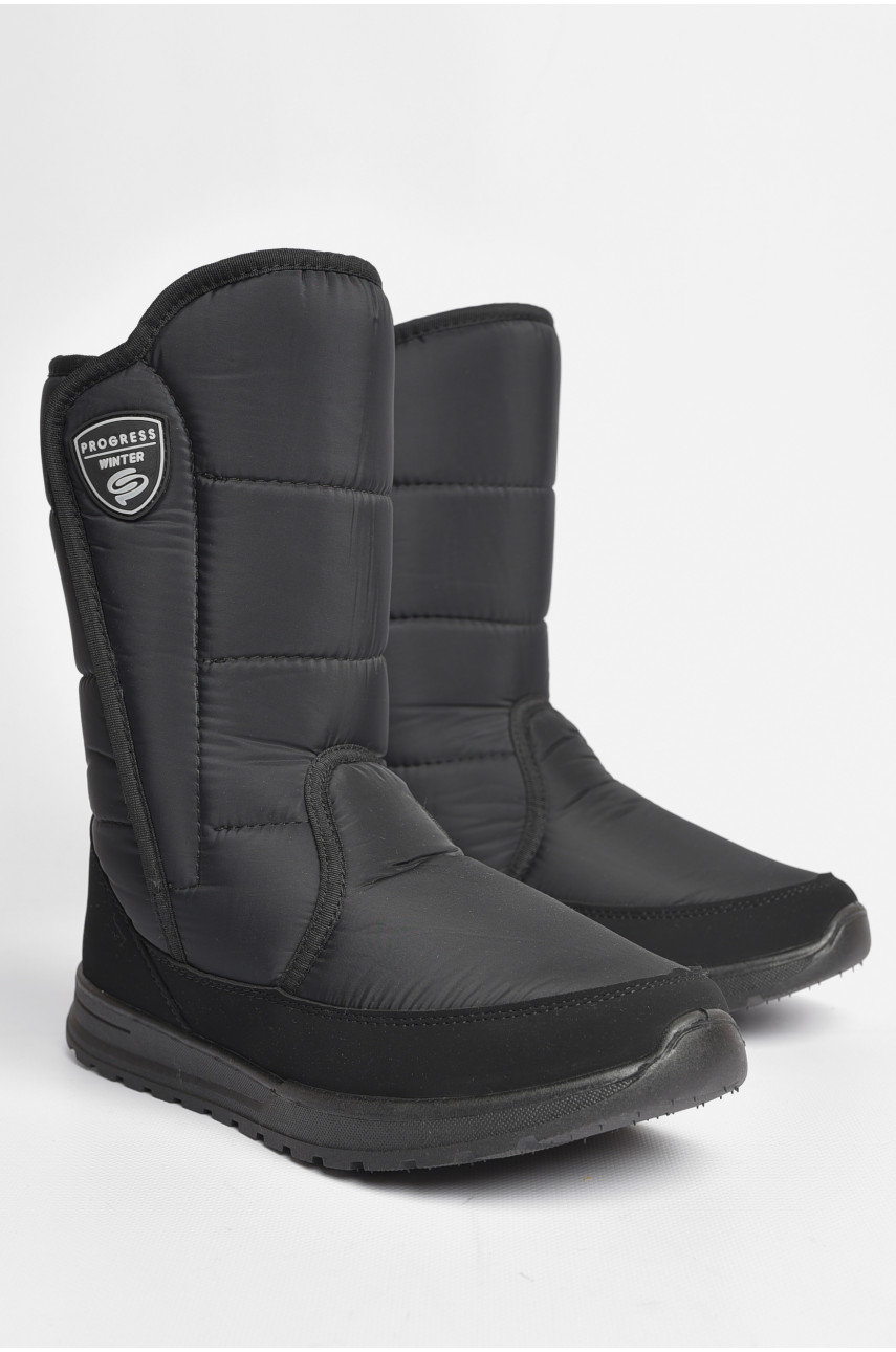 Дутики мужские на овчине черного цвета 4234 184501