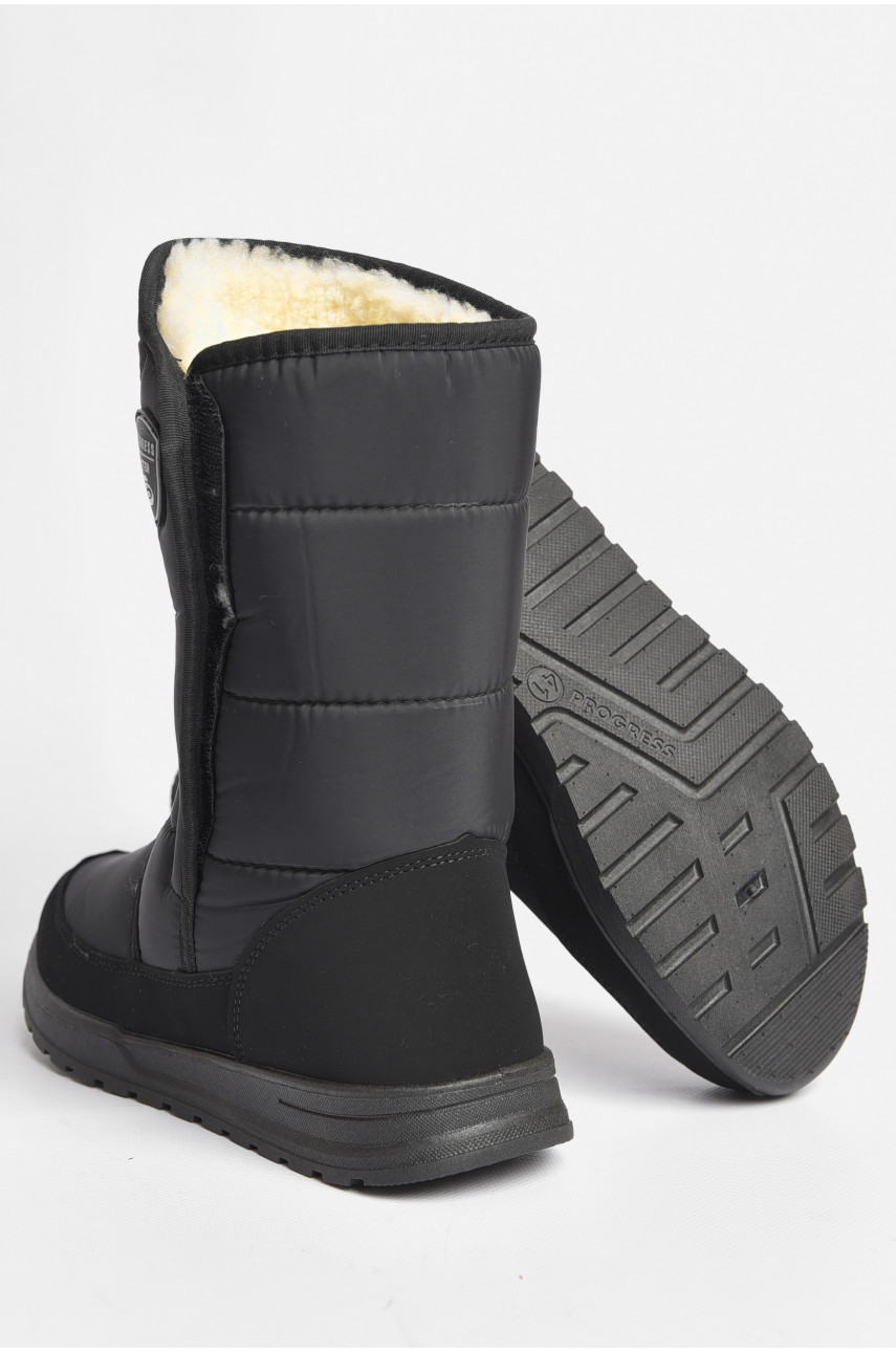 Дутики мужские на овчине черного цвета 4234 184501