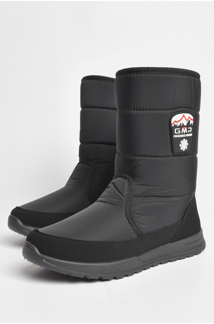 Дутики мужские на овчине черного цвета 4235 184502